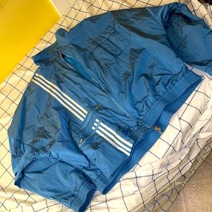 Ivy Park x Addidas Nylon Track Jacket Unisex (Original Light BL WH Stripes)